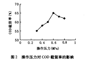 纳滤膜，废水渗透液，COD，去除效果