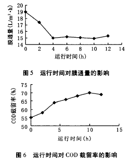 纳滤膜，废水渗透液，COD，去除效果